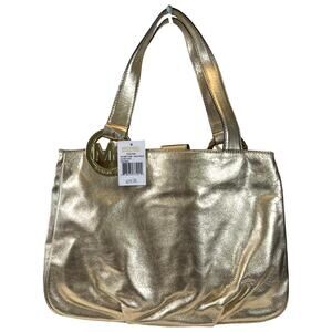 Michael Kors Fulton Large East West Tote Pale Gold Leather Shoulder Bag NWT